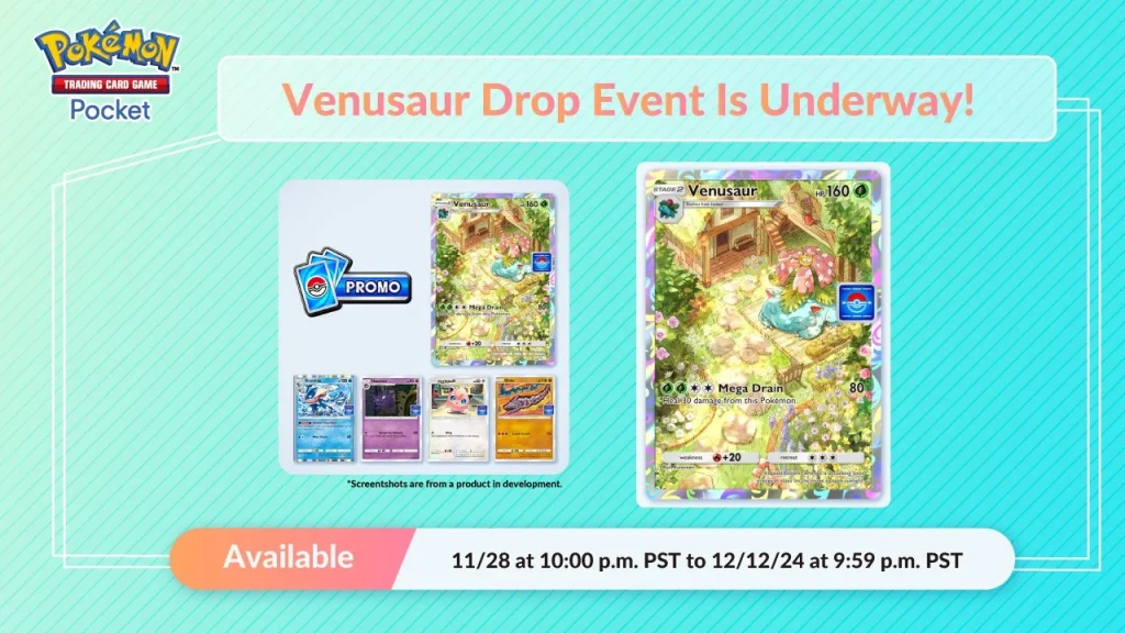 Pokémon TCG Pocket Venusaur Drop Event – wyjątkowe wydarzenie