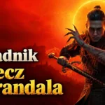 Wojownik z mieczem na tle czerwonego nieba i świetlistego zaćmienia. Napisy: „Poradnik. Miecz Durandala”. Źródło: dostarczona grafika, edycja AI.