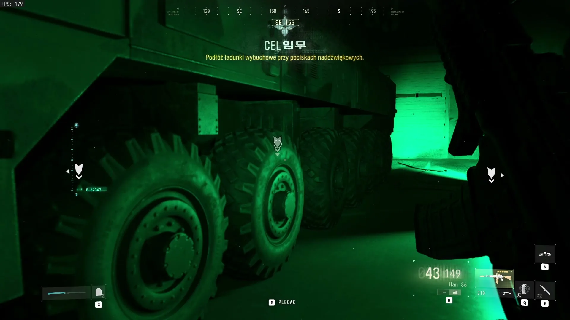Hangar w noktowizorze, wyrzutnia pocisków na kołach i cel Podłóż ładunki wybuchowe przy pociskach naddźwiękowych w misji Dezercja w Modern Warfare 4
